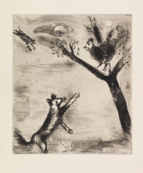 Marc Chagall - La Fontaine, Les fables. Widmungsexemplar. 2 Bände - 