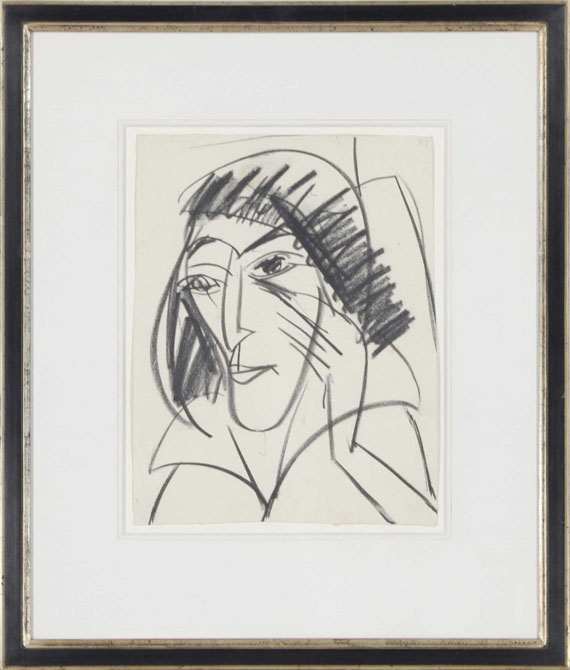 Ernst Ludwig Kirchner - Mädchenkopf (Erna) - Frame image