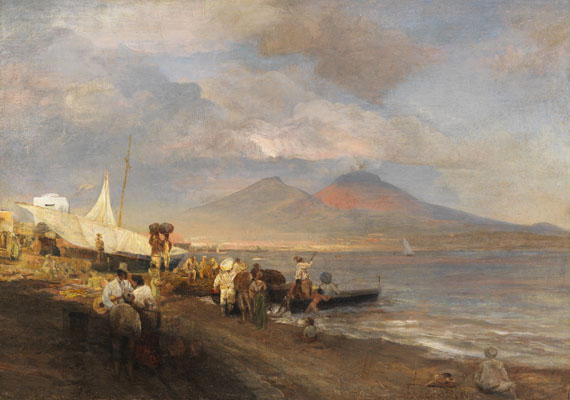 Oswald Achenbach - Die Bucht von Neapel mit Blick auf den Vesuv
