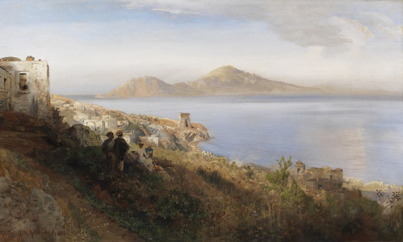 Oswald Achenbach - Malerin mit Blick auf Capri