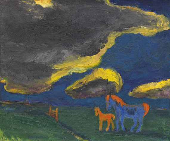 Emil Nolde - Landschaft mit Mutterpferd