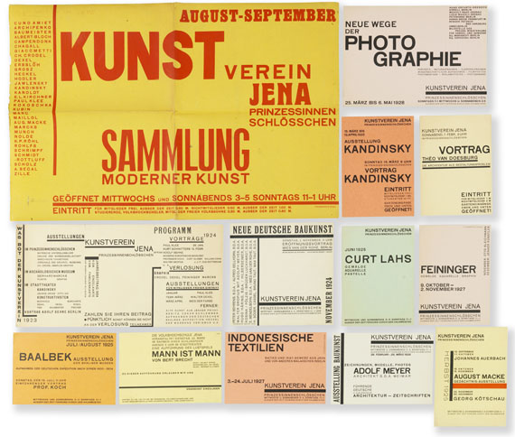Walter Dexel - 14 Drucksachen und Postkarten für den Kunstverein Jena