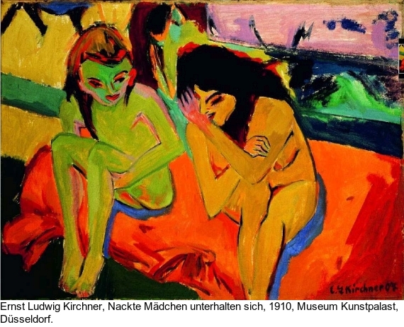 Ernst Ludwig Kirchner - Zwei am Tisch sitzende Mädchen - 