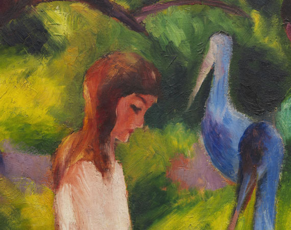 August Macke - Mädchen mit blauen Vögeln (Kind mit blauen Vögeln) - 