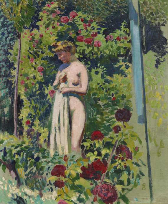 Maurice Denis - Nymphe aux fleurs (Nu à la draperie, dans le jardin)