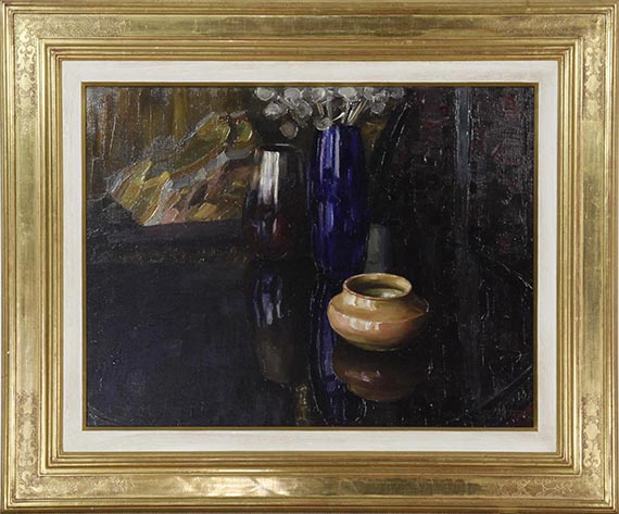 Alexander Koester - Vasenstillleben auf Mahagonitisch - Frame image