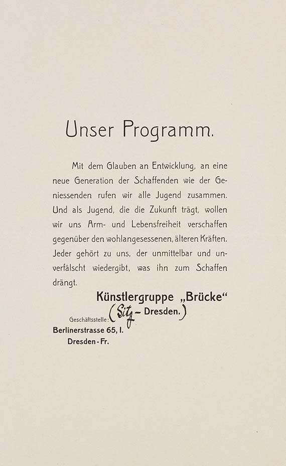 Ernst Ludwig Kirchner - Programm der Brücke