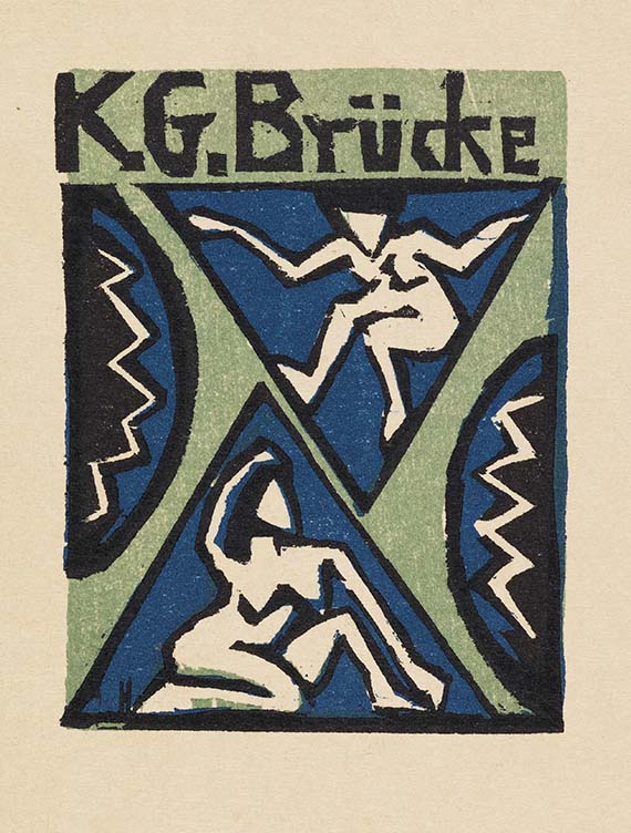 Erich Heckel - Einladung zur Ausstellung K.G. "Brücke" in der Galerie Fritz Gurlitt, Berlin