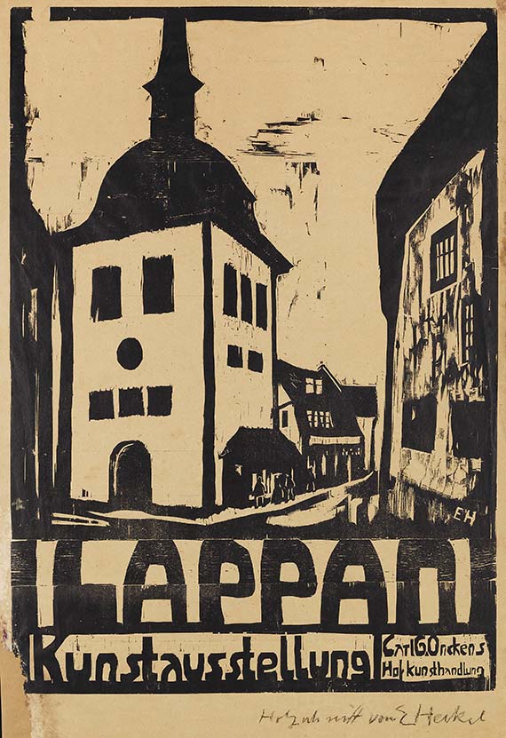 Erich Heckel - Plakat der Eröffnung der Hofkunsthandlung C. G. Oncken in Lappan, Oldenburg