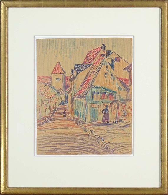 Fritz Bleyl - Häusergruppe und Stadtturm - Frame image