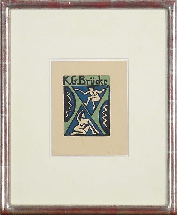 Erich Heckel - Einladung zur Ausstellung K.G. "Brücke" in der Galerie Fritz Gurlitt, Berlin - Frame image