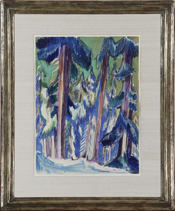 Ernst Ludwig Kirchner - Bergtannen im Winter - Frame image
