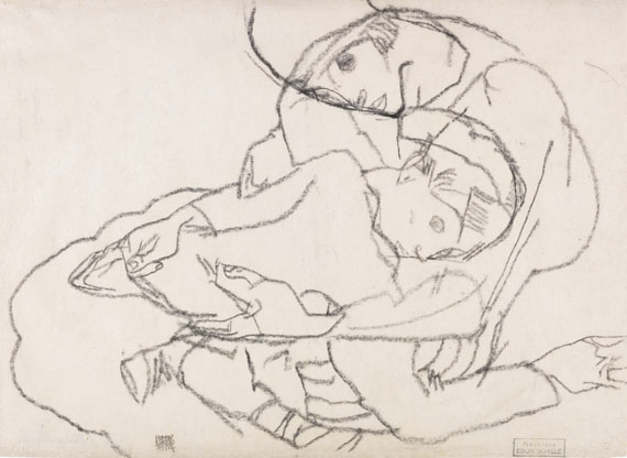 Egon Schiele - Paar in Umarmung