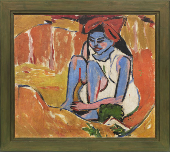 Ernst Ludwig Kirchner - Das blaue Mädchen in der Sonne - Frame image