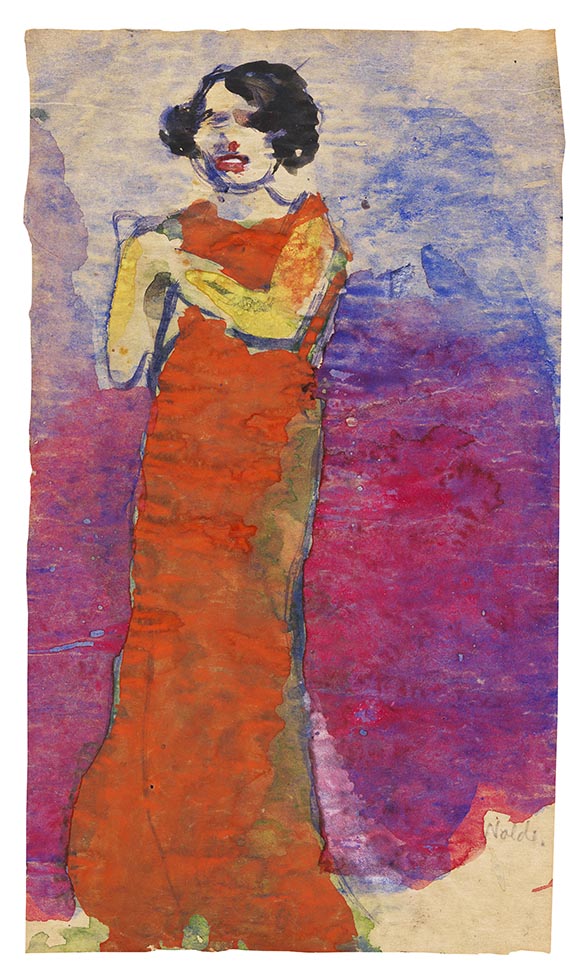 Emil Nolde - Diseuse mit rotem Kleid