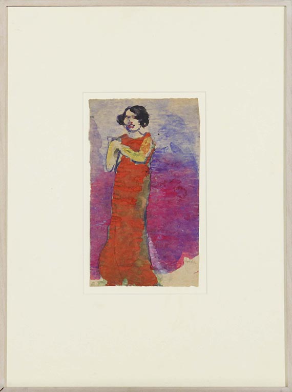 Emil Nolde - Diseuse mit rotem Kleid - Frame image