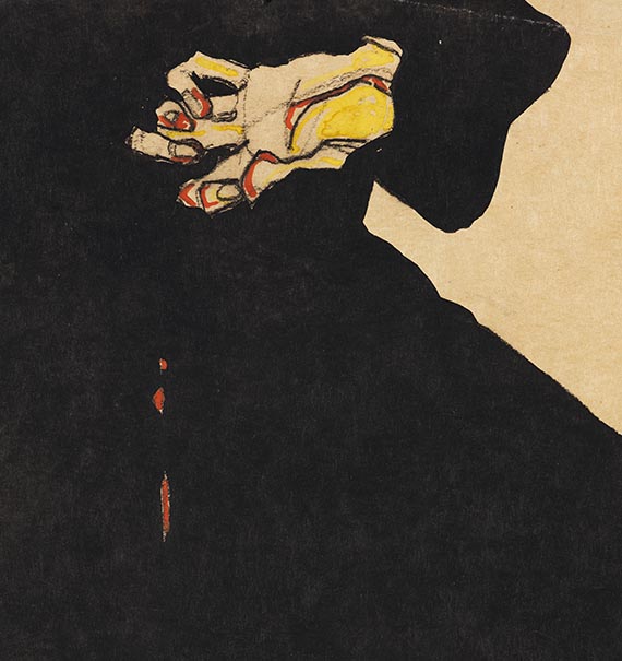Egon Schiele - Studie eines sitzenden Mannes (Max Oppenheimer) - 