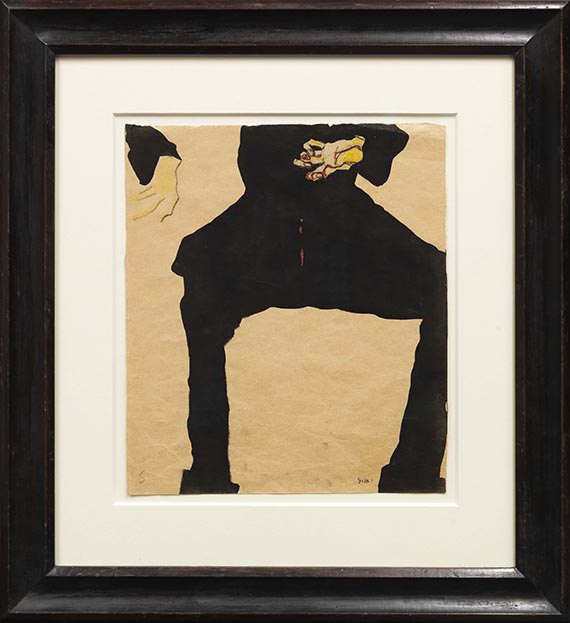 Egon Schiele - Studie eines sitzenden Mannes (Max Oppenheimer) - Frame image