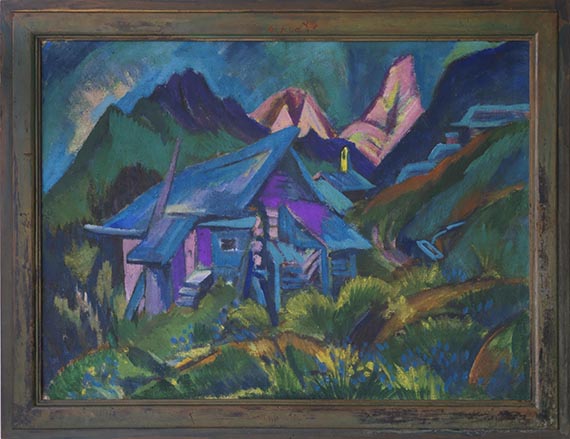 Ernst Ludwig Kirchner - Alphütten und Tinzenhorn - Frame image