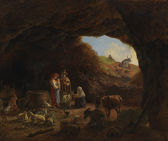 Bürkel - Italienische Hirtenfamilie in der Felsenhöhle