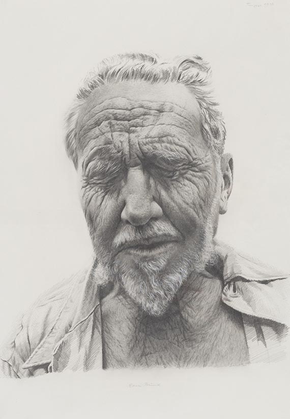 Jan Peter Tripp - Porträtzeichnung Ezra Pound