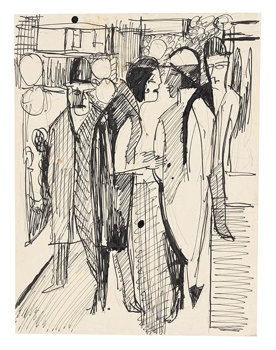 Ernst Ludwig Kirchner - Strassenszene (Passanten auf der Strasse)