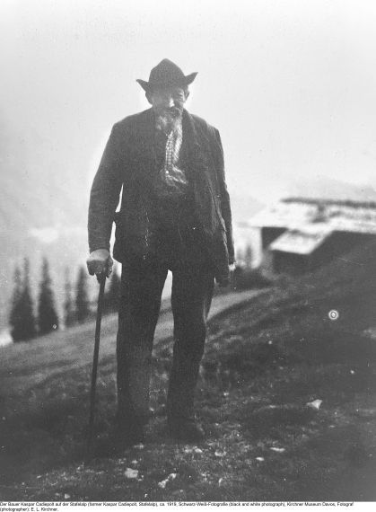 Ernst Ludwig Kirchner - Alter bärtiger Älpler in schwarzem Hut (Kaspar Cadiepolt)