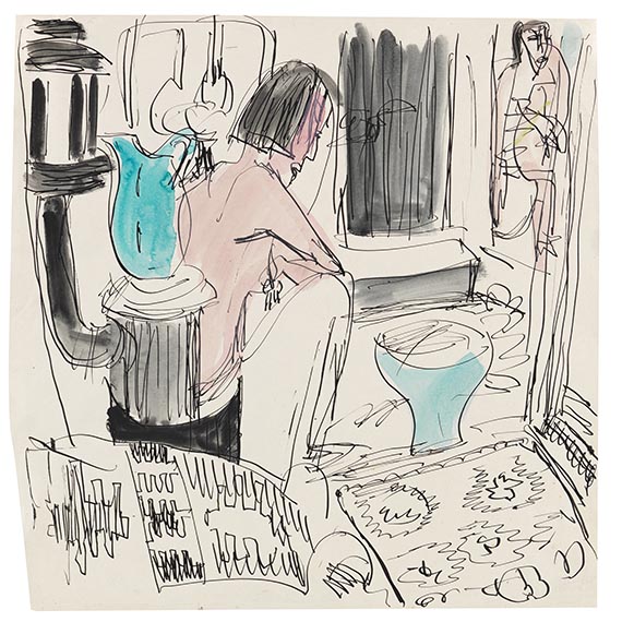 Kirchner - Erna im Atelier mit Spiegelbild