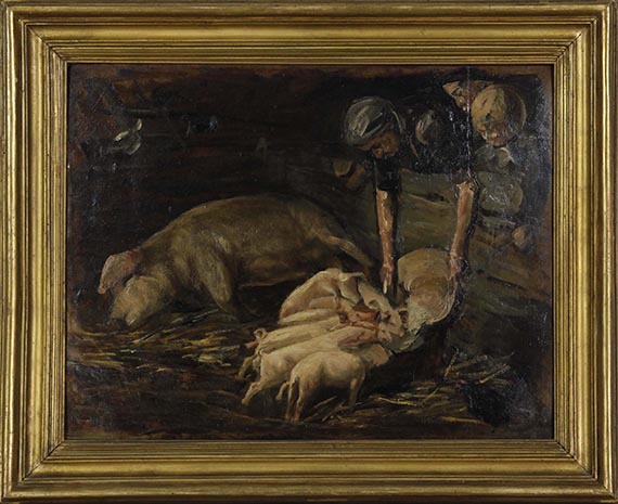 Max Liebermann - Schweinekoben, Wochenstube - Frame image
