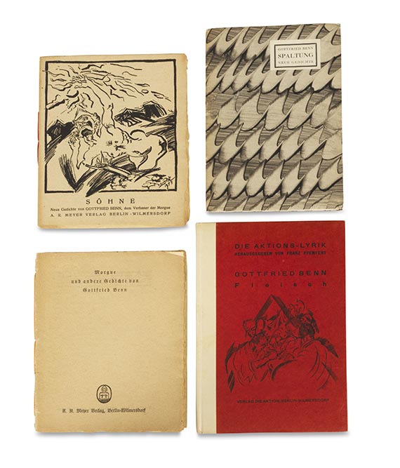 Gottfried Benn - Sammlung von 16 Schriften und 2 Autographen