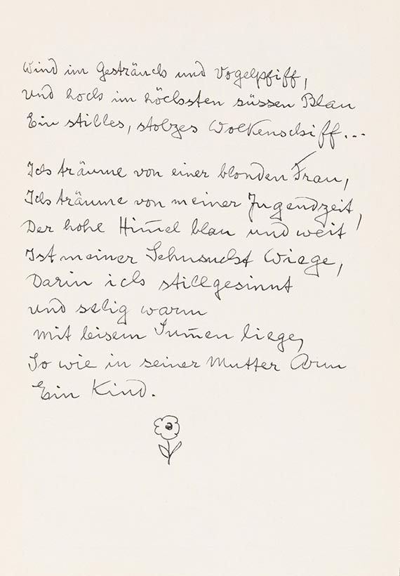 Hermann Hesse - Gedicht Frühligstag, mit Aquarell - 