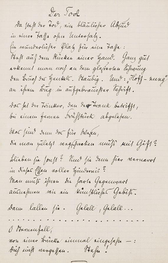 Rainer Maria Rilke - Eigenhändiges Gedicht