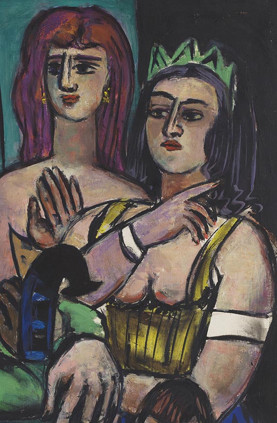 Max Beckmann - Großer Clown mit Frauen und kleiner Clown - 