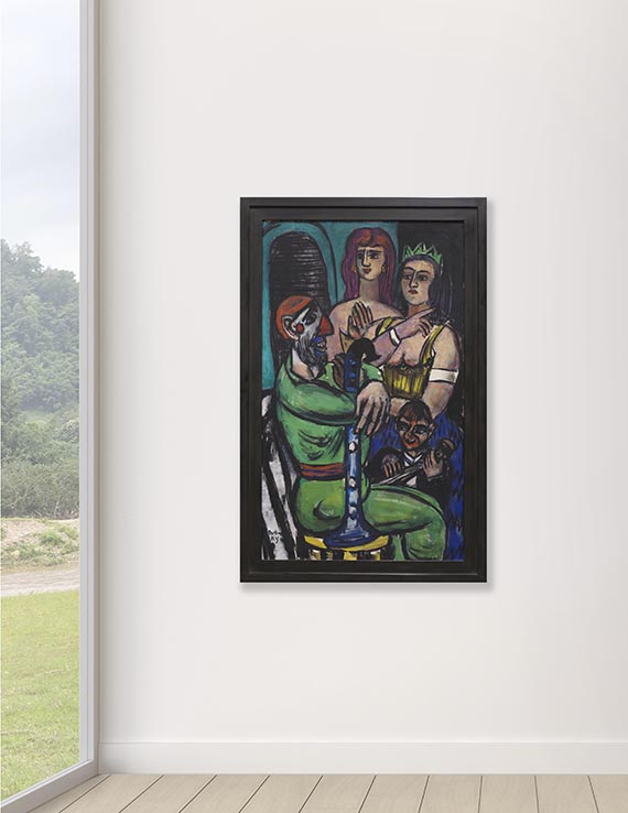 Max Beckmann - Großer Clown mit Frauen und kleiner Clown - 