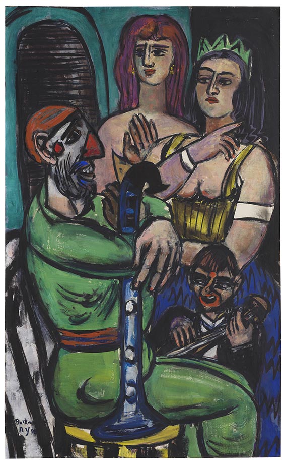 Max Beckmann<br />Großer Clown mit Frauen und kleiner Clown, 1950