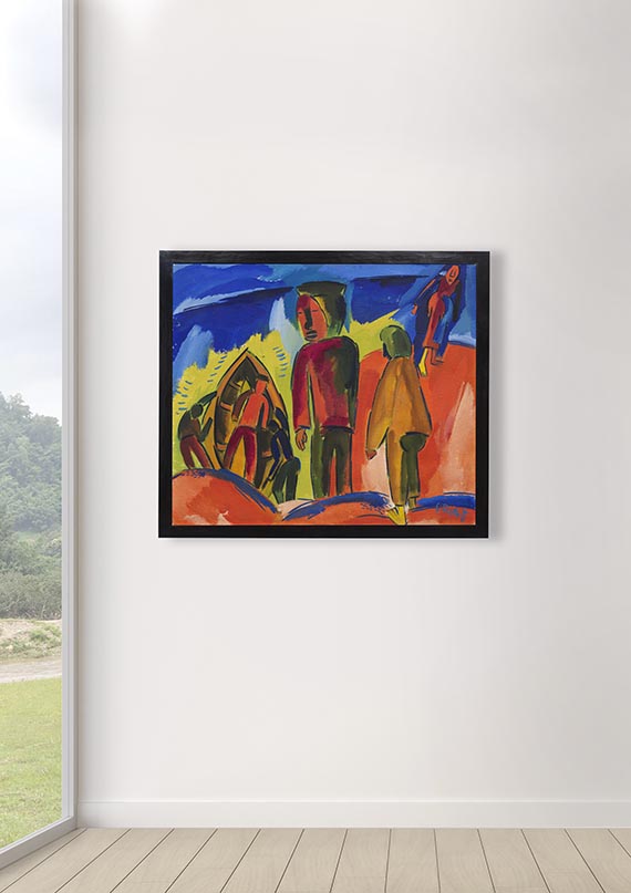 Karl Schmidt-Rottluff - Fischer auf der Düne - 