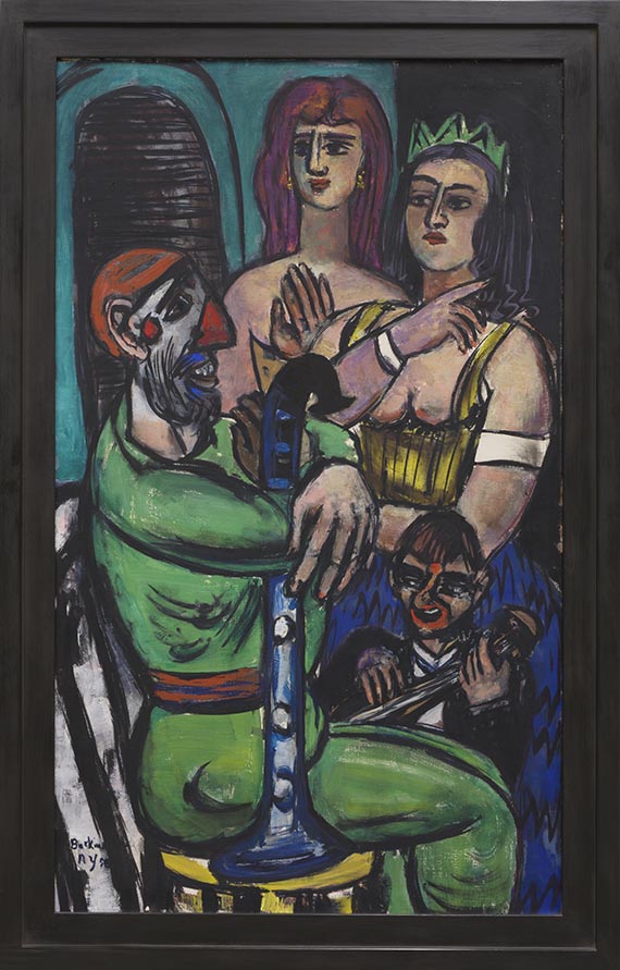 Max Beckmann - Großer Clown mit Frauen und kleiner Clown - Frame image