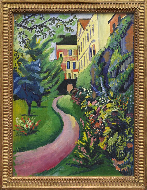 August Macke - Unser Garten mit blühenden Rabatten - Frame image