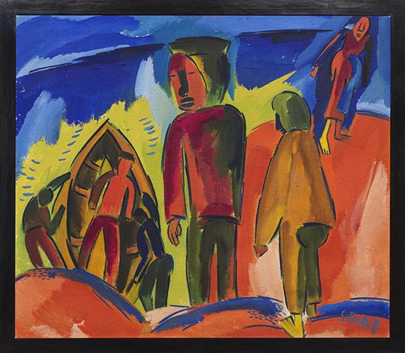 Karl Schmidt-Rottluff - Fischer auf der Düne - Frame image