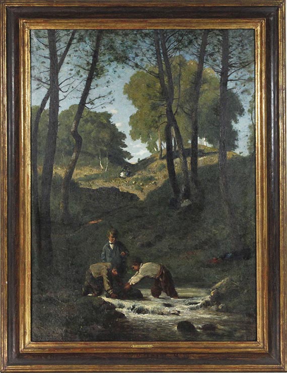 Henri Joseph Harpignies - Chercheurs d’écrevisses (Flusskrebsfischer) - Frame image