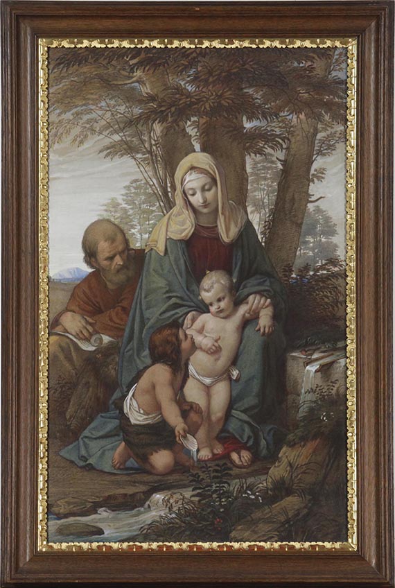 Eduard (Edward Jakob) von Steinle - Heilige Familie mit Johannesknaben - Frame image