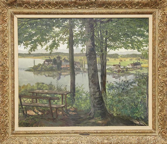 Wilhelm Trübner - Aussicht auf Kloster Seeon - Frame image