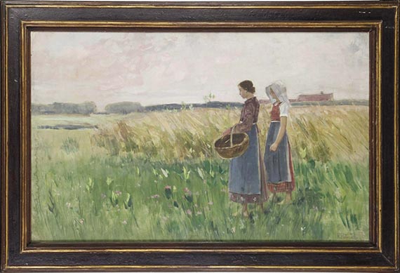 Karl Hagemeister - Heimweg (Zwei Bäuerinnen am Feldrand) - Frame image