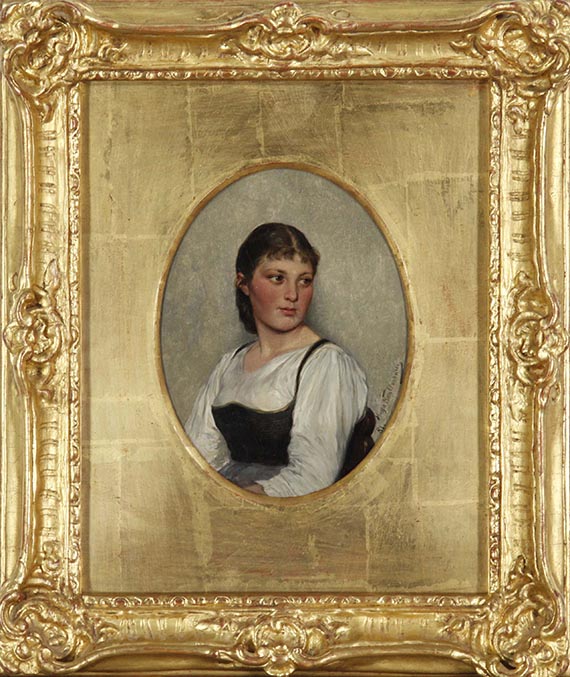 Hugo Kauffmann - Mädel im Dirndl - Frame image