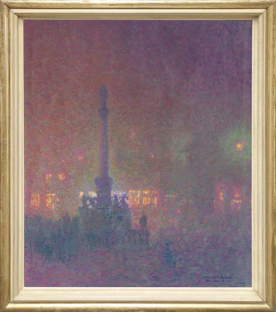 Charles Johann Palmié - München bei Nacht - Marienplatz - Frame image