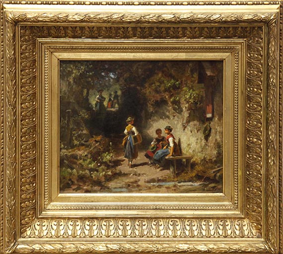 Carl Spitzweg - Schulmädchen im Walde - Frame image