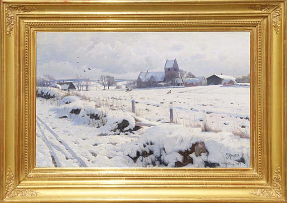 Peder (Peder Mørk Mønsted) Mönsted - Winterlandschaft (Holmstrup) - Frame image