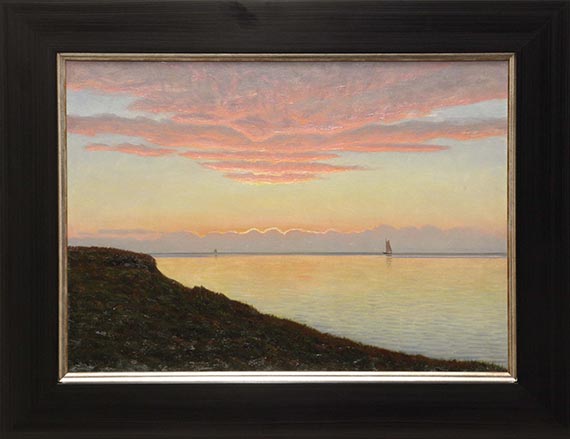 Albert Edvard Wang - Küstenlandschaft im Abendrot - Frame image