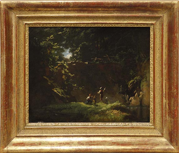 Carl Spitzweg - Fischende Kinder - Frame image