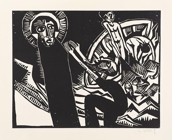 Karl Schmidt-Rottluff - Kristusmappe (9 Holzschnitte) - 